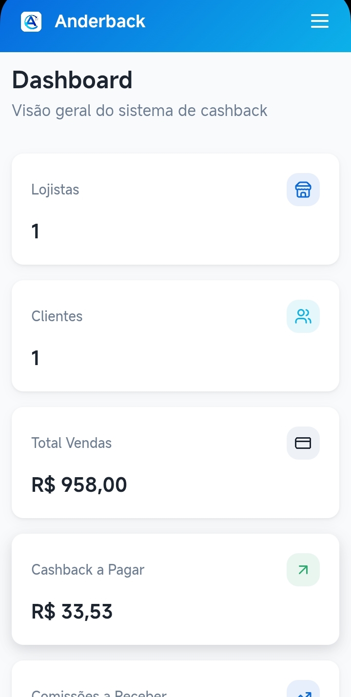 Capa do projeto Anderback — Cashback